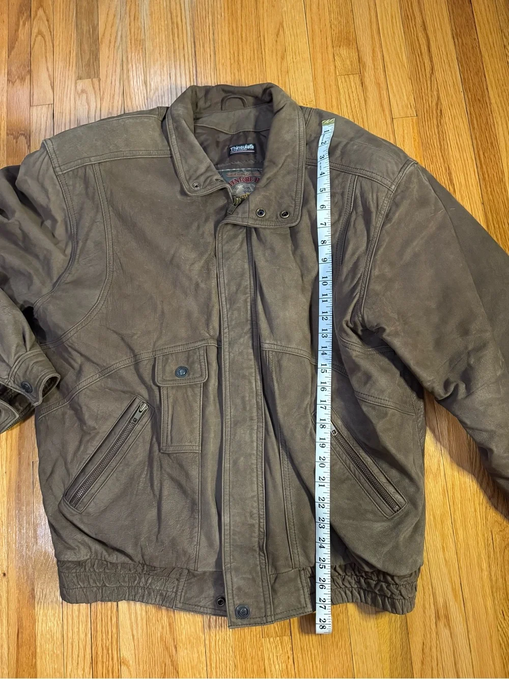 Men’s Large Wilsons Vintage Brown 100% Leather Jacket